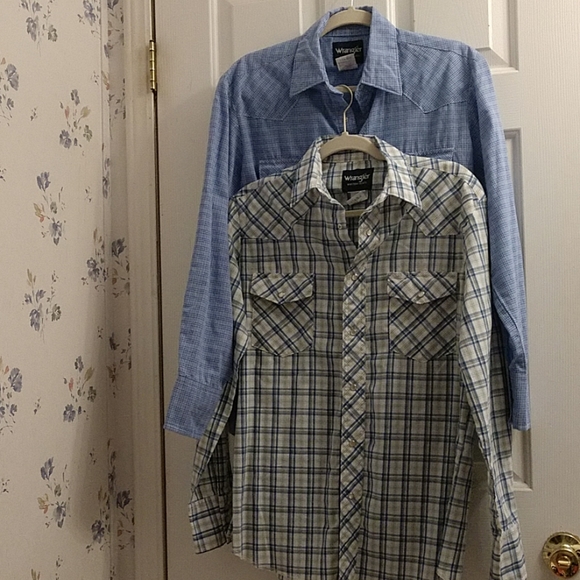 Wrangler Other - Lot x 2 Wrangler Western Pearl snap shirts